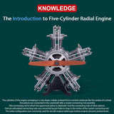Nikola Toy TECHING DIY 5 Cylinder Electric Mechanical Aircraft Radial Engine Model Kits, view 5