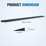 Nilight 0.4Inch Rise Threshold Ramp for Doorways, 39.4Inch Wide Low Profile Cuttable Rubber Access Door Ramp for Doorway, Curb, Home Steps, Bathroom, view 3