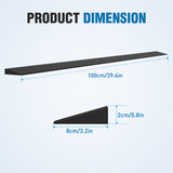 Nilight 0.8Inch Rise Threshold Ramp for Doorways, 39.4Inch Wide Low Profile Cuttable Rubber Access Door Ramp for Doorway, Curb, Home Steps, Bathroom, view 3
