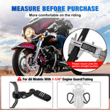 Nilight 1-1/4 Inch Motorcycle Highway Pegs For Harley Davidson Touring Road King Street Glide Sportster Adjustable Short Angled Foot Pegs Universal For 1.25 Inch Engine Guard Crash Bars Highway Footpegs Black, view 2