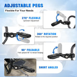 Nilight 1-1/4 Inch Motorcycle Highway Pegs For Harley Davidson Touring Road King Street Glide Sportster Adjustable Short Angled Foot Pegs Universal For 1.25 Inch Engine Guard Crash Bars Highway Footpegs Black, view 3