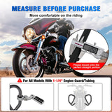 Nilight 1-1/4 Inch Motorcycle Highway Pegs For Harley Touring Street Glide Electra Glide Road King CVO Dyna Trike Sportster Adjustable Short Angled Foot Pegs Universal For 1.25 Inch Engine Guard Crash Bars, view 2
