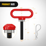Nilight 1/2 Inch Diameter Heavy Duty Ultra Strong Neodymium Magnet Trailer Hitch Pin Red for Lawn Mower, Tractor, Towing Cargo, ATV Trailer, view 2