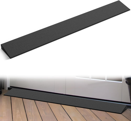 Nilight 1.2 Inch Rise Threshold Ramp for Doorways, 39.4 Inch Wide Low Profile Cuttable Rubber Wheelchair Access Door Ramp for Doorway, Curb, Home Steps, Bathroom