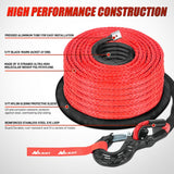 Nilight 1/2 Inch Synthetic Winch Rope 85 Feet 32,000 lbs Line Cable Kit With Thimble Protective Sleeve Forged 35000lb Hook Universal for SUV 4WD Off Road Vehicle Truck ATV UTV, Red & Black, view 4