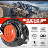 Nilight 1/2 Inch x 92 Inch Synthetic Winch Rope 32,000 lbs Winch Line Cable Ropes Kit with Thimble Protective Sleeve 35000lb Heavy Duty Winch Hook for SUV 4WD Off Road Vehicle Truck ATV UTV, Black & Orange, view 5