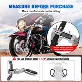 Nilight 1.25 Inch Motorcycle Highway Pegs For Harley Davidson Touring Road King Street Glide Sportster Adjustable 360° Angled Foot Pegs P-Clamp Universal For 1-1/4 Inch Engine Guard Crash Bar Highway Footpegs, view 2