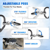 Nilight 1.25 Inch Motorcycle Highway Pegs For Harley Davidson Touring Road King Street Glide Sportster Adjustable 360° Angled Foot Pegs P-Clamp Universal For 1-1/4 Inch Engine Guard Crash Bar Highway Footpegs, view 3