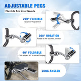 Nilight 1.25 Inch Motorcycle Highway Pegs For Harley Davidson Touring Road King Street Glide Sportster, Adjustable Long Angled Foot Pegs Clamp Universal For 1-1/4 Inch Engine Guard Crash Bars Highway Footpegs, view 3