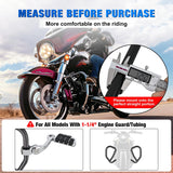 Nilight 1.25 Inch Motorcycle Highway Pegs For Harley Davidson Touring Road King Street Glide Sportster Adjustable Long Angled Foot Pegs Universal For 1-1/4 Inch Engine Guard Crash Bars Highway Footpegs Chrome, view 2