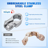 Nilight 1.25 Inch Motorcycle Highway Pegs For Harley Davidson Touring Road King Street Glide Sportster Adjustable Long Angled Foot Pegs Universal For 1-1/4 Inch Engine Guard Crash Bars Highway Footpegs Chrome, view 4