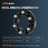 Nilight 1.25inch (31mm) Wheel Spacers 4Pcs For 1995-2023 Toyota Tacoma 4Runner FJ Cruiser Tundra Fortuner Sequoia Land Cruiser | 6x139.7 | 106 Hub Bore | 12x1.5 Studs, view 2