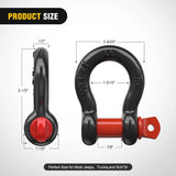 Nilight 1/2 Inch D-Ring Shackle 4 Packs, view 2