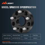 Nilight 1.5inch (38mm) Wheel Spacers 4Pcs For 2012 2013 2014 2015 2016 2017 2018 Dodge Ram 1500 | 5x139.7 | 77.8 Hub Bore | 14x1.5 Studs, view 2