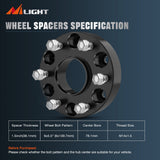 Nilight 1.5inch (38mm) Wheel Spacers 4Pcs For 1999 2000 2001 2002 2003 2004 2005 2006 2007 2008 2009 2010 2011 2012 2013 2014 2015 2016 2017 2018 2019 Chevy Silverado GMC Sierra 1500 Yukon XL Avalanche Tahoe Suburban | 6x139.7 | 78.1 Hub Bore | 14x1.5 Studs, view 2