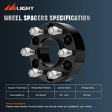 Nilight 1.5inch (38mm) Wheel Spacers 4Pcs For 2004 2005 2006 2007 2008 2009 2010 2011 2012 2013 2014 Ford F150 2WD 4WD | 6x135 | 87.1 Hub Bore | 14x2 Studs, view 2