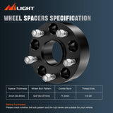 Nilight 2inch (50mm) Wheel Spacers 4Pcs For 2007 2008 2009 2010 2011 2012 2013 2014 2015 2016 2017 2018 Jeep Wrangler JK JKU 2005 2006 2007 2008 2009 2010 Grand Cherokee WK 1999-2010 Grand Cherokee WJ/WK | 5x127 | 71.5 Hub Bore | 1/2-20 Studs, view 2