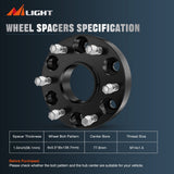 Nilight 1.5inch (38mm) Wheel Spacers 4Pcs For 2019 2020 2021 2022 2023 2024 Dodge Ram | 6x139.7 | 77.8 Hub Bore | 14x1.5 Studs, view 2