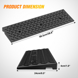 Nilight 1.6Inch Rise Curb Ramps, Heavy Duty Rubber Driveway Threshold Shed Ramp for Sidewalk Cars Lawn Mower Wheelchairs Motorcycles, 3300lbs Load Capacity (Pair), view 2