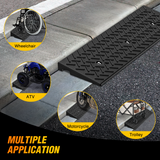 Nilight 1.6Inch Rise Curb Ramps, Heavy Duty Rubber Driveway Threshold Shed Ramp for Sidewalk Cars Lawn Mower Wheelchairs Motorcycles, 3300lbs Load Capacity (Pair), view 3