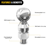 Nilight 1-7/8 Inch, 2 Inch and 2-5/16 Inch Diameter Chrome Trailer Hitch Ball, Maximum Load Capacity Up to 8,000 lbs, 1- Inch Shank Universal Fit Gray, view 4
