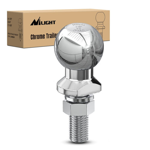 Nilight 1-7/8Inch Diameter Chrome Trailer Hitch Ball