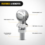 Nilight 1-7/8Inch Diameter Chrome Trailer Hitch Ball, view 4