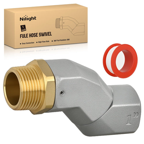 Nilight 2 PCS 1 Inch NPT Fuel Hose Swivel, 360 Rotating Connector for Fuel Transfer Hose Nozzle Pump Diesel Gasoline Kerosene (25% OFF Final Checkout)