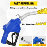 Nilight 1 Inch NPT Fuel Nozzle with Fuel Hose Swivel, High Flow Auto Shut Off Gas Pump Transfer Refilling Nozzle with Adjustable Speed Padlock for Gasoline, Kerosene, Diesel, view 2