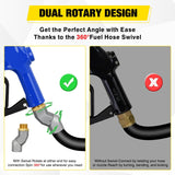 Nilight 1 Inch NPT Fuel Nozzle with Fuel Hose Swivel, High Flow Auto Shut Off Gas Pump Transfer Refilling Nozzle with Adjustable Speed Padlock for Gasoline, Kerosene, Diesel, view 4