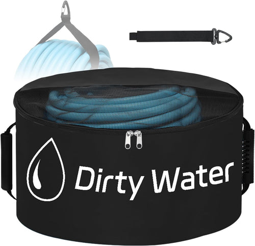 Nilight 1 Pack RV Sewer Hose Storage Bag, Waterproof Utility Bag with Visible Cover Dual Zipper Closure RV Storage & Organization for Sewer Fresh Water Hoses Electrical Cords Camper Tools Accessories