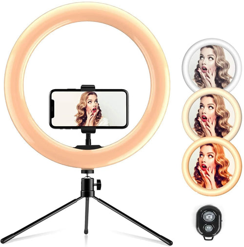 Nilight 10 inch Selfie LED Ring Light Kit w/ Tripod Stand Phone Holder Dimmable Photography