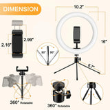 Nilight 10 inch Selfie LED Ring Light Kit w/ Tripod Stand Phone Holder Dimmable Photography, view 5