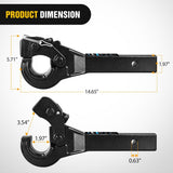 Nilight 10-TON Pintle Hitch for 2-Inch Receiver Hook Military Receiver 20000LBS,Fits 2-1/2 in Lunette Ring, Gloss Black Powder Coat, view 2