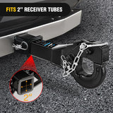 Nilight 10-TON Pintle Hitch for 2-Inch Receiver Hook Military Receiver 20000LBS,Fits 2-1/2 in Lunette Ring, Gloss Black Powder Coat, view 6