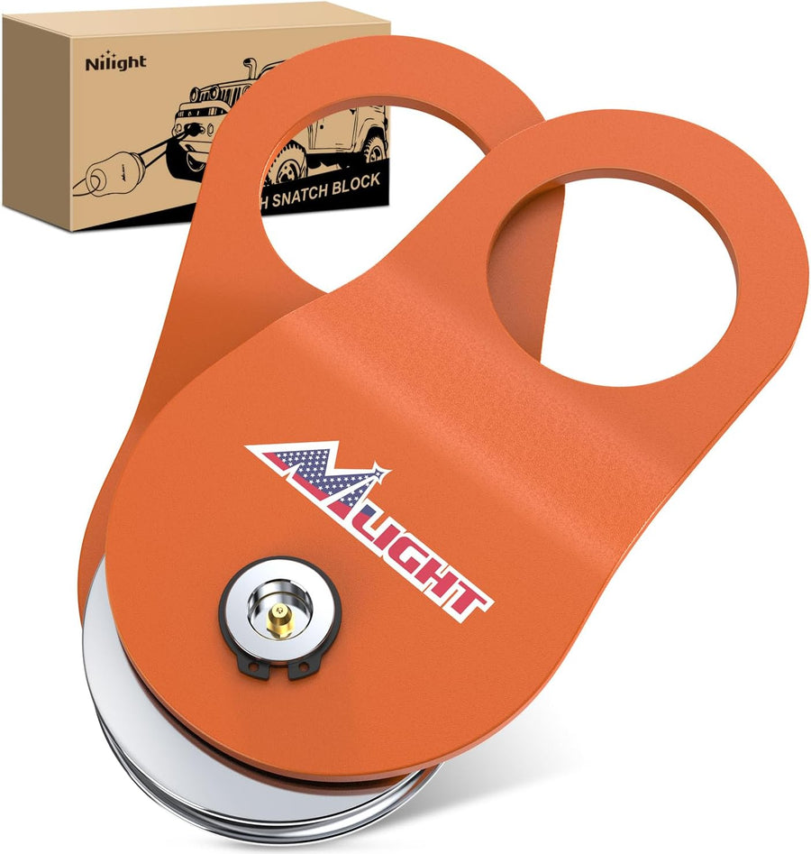Nilight 10 Ton Winch Snatch Block Towing Pulley Blocks 22,000 LBS Capacity, Winch Hook Accessories, Heavy Duty Offroad Recovery Accessory for Truck, Tractor, ATV & UTV