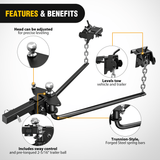 Nilight 1000 lbs Round Bar Weight Distributing Hitches Kit, view 4