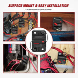 Nilight 100A Circuit Breaker Resettable 12-48V DC Manual Reset w/Copper Wire Lugs Surface Mount Overload Protection, view 5