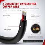 Nilight 100FT 16AWG Oxygen-Free Copper Wire Red Black Electrical Wire Stranded PVC Cord 2 Conductor Parallel 300V DC Flexible Extension Cords, view 3