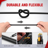 Nilight 100FT 18AWG 3 Conductor Electrical Wire Tinned Oxygen Free Copper Red Black Yellow 3 Wires Parallel 600V DC Flexible PVC Case Extension Cords for LED Strips Lamps Lighting, view 6