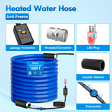 Nilight 100FT Heated Water Hose RV 5/8inch Inside Diameter -45°F Freeze Protaction Antifreeze Garden Drinking Hoses with Saving Thermostat and Smart Heat System for Winter Camper Supply Accessories, view 2