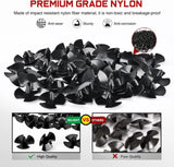 Nilight 100 Pcs Hood Insulation Retainer Clips Replaces Chrysler 4878883AA LH LHS Series 1997-Quality Nylon Push Rivets with Fastener Remover, view 3