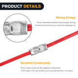 Nilight 100PCS Non Insulated Butt Connectors Kit AWG 24-8 Uninsulated Crimp Butt Connectors Pure Copper Tin Coated Crimp Terminals for Motorcycle Motorbike Car Truck Boats, view 4