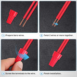 Nilight 100PCS Red Wire Connectors Kit 14-12 AWG Electric Wire Caps Insulating Insert Twist Electrical Wire Terminal with Spring for Connect Electrical Wiring Automotive Car Truck Boats Marine, view 3
