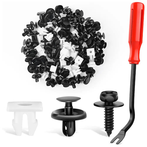 Nilight 101 Pcs Engine Under Cover Push-Type Retainer for Lexus Toyota Clips 90467-07201 Front Bumper Nut Grommet Avalon Camry 90189-06193 Liner Screw Bolt 90159-60477 with Fastener Remover