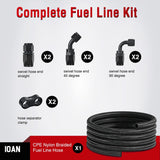 Nilight 10AN 10FT CPE Fuel Hose Kit with 8PCS AN10 Fittings&Hose Separator | CPE Nylon Stainless Steel Braided Oil Gas Diesel Fuel Hose End Fitting Kit for Transmission Oil Cooler Vacuum Lines, view 5