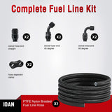 Nilight 10AN 10FT PTFE Fuel Hose Kit with 8PCS AN10 Fitting&Hose Separator | Fit E85 Nylon Stainless Steel Braided Fuel Hose Universal for Automotive Racing Engines, view 5