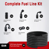 Nilight 10AN 20FT CPE Fuel Hose Kit with 12PCS AN10 Fitting&Hose Separator | CPE Nylon Stainless Steel Braided Oil Gas Diesel Fuel Hose End Fitting Kit for Transmission Oil Cooler Vacuum Lines, view 5