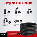 Nilight 10AN 20FT PTFE Fuel Hose Kit with AN10 Fittings & Hose Separators | Fit E85 Nylon Stainless Steel Braided Fuel Hose with 12PCS Fittings Universal for Automotive Racing Engines, view 5