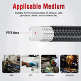 Nilight 10AN 20FT PTFE Stainless Steel Braided Fuel Line Hose Only | Compatible with E85 PTFE Teflon EFI Fuel Line Universal for LS Engines & Automotive Racing Applications, view 3